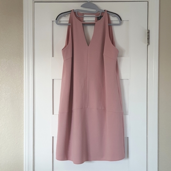 Sam Edelman Dresses & Skirts - Sam Edelman Keyhole Straight Shift Dress Womens 10 Petal Pink Sleeveless VNeck